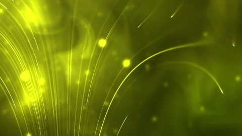4K Abstract Yellow Glowing Particle Streams Motion Graphic Black Background Stock Footage 331623959