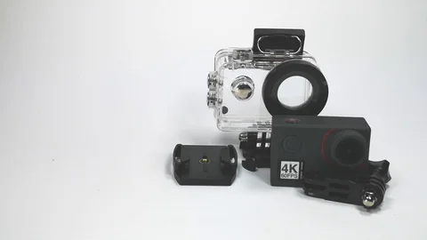 4k action camera with accessories Vídeo Stock 104955775
