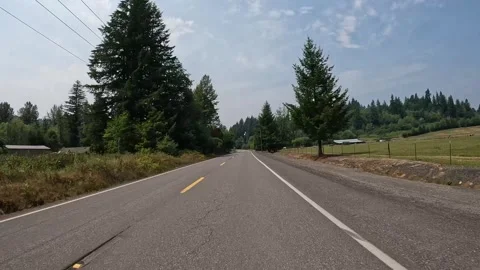 4K action camera footage driving scenic rural countryside road in Washington USA Stock Footage 340877291
