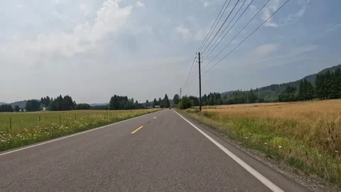 4K action camera footage driving scenic rural countryside road in Washington USA Stock Footage 340877319