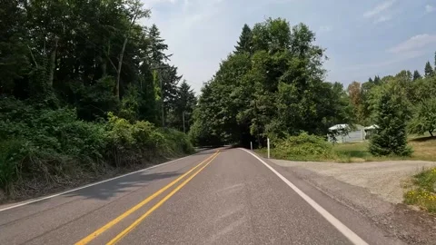 4K action camera footage driving scenic rural countryside road in Washington USA Stock Footage 340877754