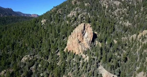 4K Action Drone Video of Cheyenne Mountain Peak - Colorado Springs Stock Footage