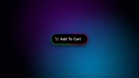 4K add to cart button RGB glow, purple blue gradient Stock Footage 332217124