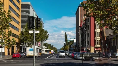 4K Adelaide CBD Timelapse Traffic Stock Footage 76954777