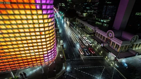 4K Adelaide CBD, Traffic Timelapse Stock Footage 77020409