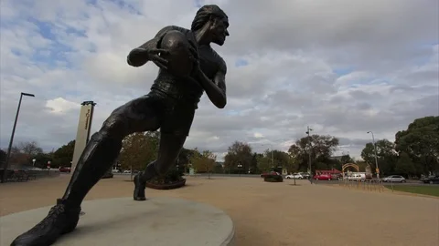 4K Adelaide Oval statue Stock Footage 77018256