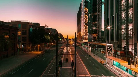 4K Adelaide Sunset, Day to Night Timelapse Stock Footage 77018596