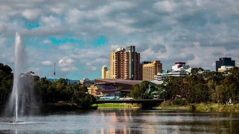 4K Adelaide Timelapse, CBD Torrens River Stock Footage 77016179