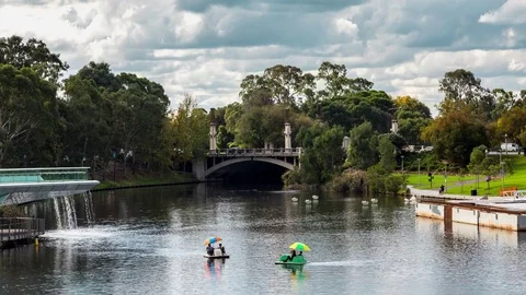 4K Adelaide, Torrens River Timelapse Stock Footage 77016146