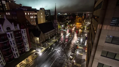 4K Adelaide Traffic from Above Stock Footage 77020420