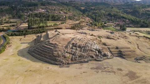 4K Aerail Drone over Ancient Rodadero at Sacsayhuaman, Peru Stock Footage 239835261