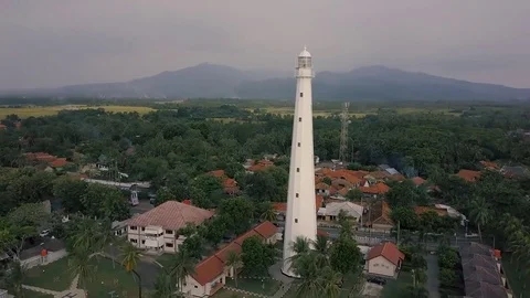 4K Aerial Anyer Lighthouse Orbit To Left Stock Footage 75705084