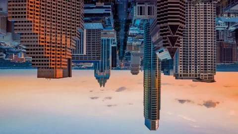 4K Aerial Austin Skyline Timelapse Abstract Sunset Hyperlapse Congress Avenue Stock Footage 113687038