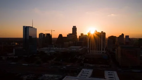 4K Aerial Austin Texas Skyline Downtown Time Lapse Capitol Building Hyperlapse Stock Footage