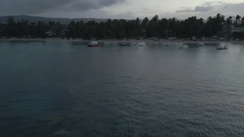 4k Aerial Beach Las Terrenas, Dominican Republic Stock Footage 274010391