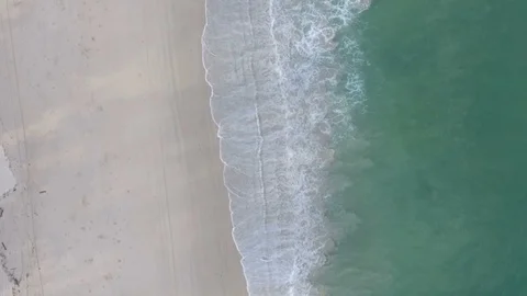 4K Aerial beach wave Video stock 128044364