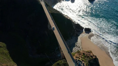 4k Aerial Bixby Bridge in Big Sur Stock Footage 103978341