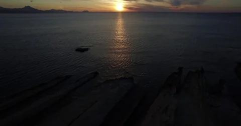 4K Aerial cape view from drone at sunrise Stock Footage