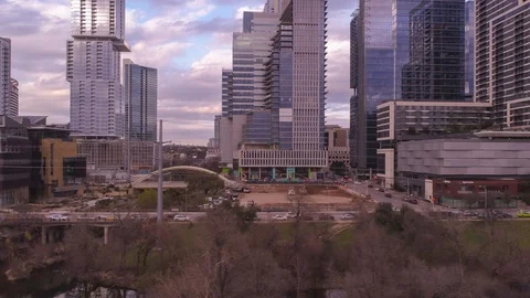 4K Aerial Cesar Chavez Time Lapse Drone Rush Hour Traffic Sunset Video stock 101807853