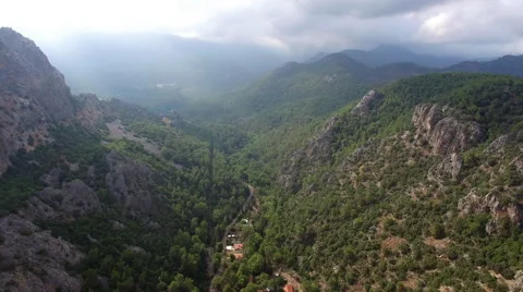 4K Aerial Clip of Epic Cloudy Valley. Captured by Drone Cam Stock Footage 65288204