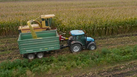 4K Aerial: Close Tracking Above Harvester Stock-Footage 55653052