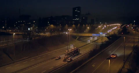 4K Aerial: Close View over Ring Road at Night 스톡 동영상 47282385