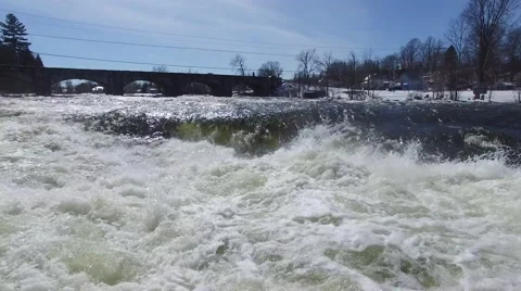 4k aerial closeup of rapids Stock Footage 62938832