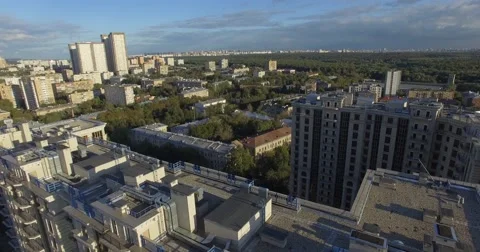 4K aerial construction of multi-storey house residential complex wall hotel Stock Footage 68099984