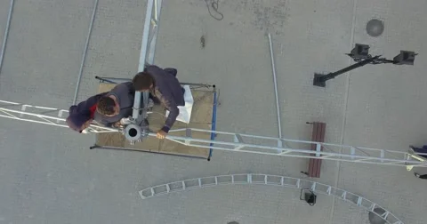 4K aerial construction of multi-storey house residential complex wall hotel Video stock 68375362