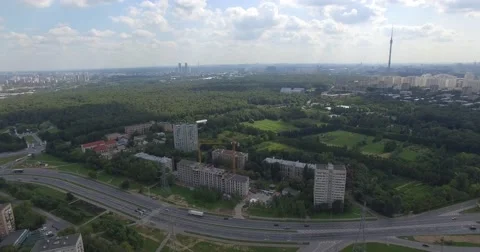 4K aerial construction of multi-storey house residential complex wall hotel Video stock 68773366