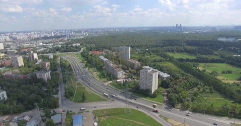 4K aerial construction of multi-storey house residential complex wall hotel Video stock 68773397