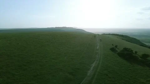 4K Aerial of Devil's Dyke walk path in the summer Stock Footage 151022696