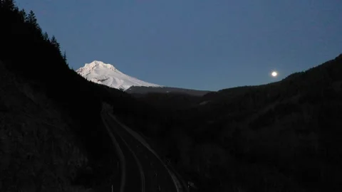 4K aerial drone b roll above Rockwood Viewpoint along Highway 26 near Mount Hood Stock Footage 330655200