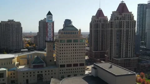 4k Aerial Drone of Downtown Core and Cityscape. Mississauga Canada Stock Footage 219508367
