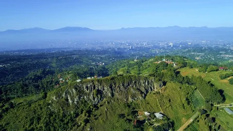 4K, Aerial Drone Eye View of Historic Geological Formation of Lembang Fault Stock Footage 91865893