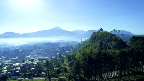 4K, Aerial Drone Eye View of Historic Geological Formation of Lembang Fault Vídeo Stock 91866426