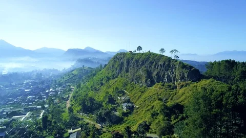 4K, Aerial Drone Eye View of Historic Geological Formation of Lembang Fault Stock Footage 91866866