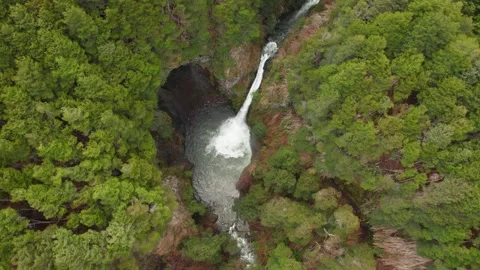 A 4k aerial drone flight over a beautiful waterfall Stock Footage 248999907