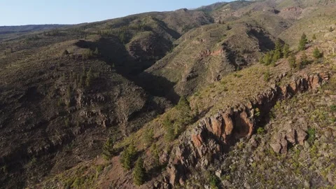 4K Aerial Drone Flight Over Barranco del Pozo Canyon, Tenerife Stock-Footage 314607444
