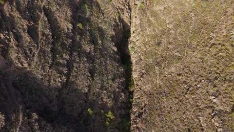 4K Aerial Drone Flight Over Barranco del Pozo Canyon, Tenerife Stock Footage 314607458