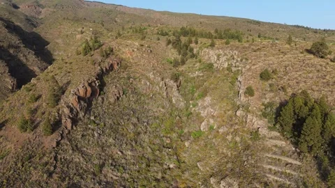 4K Aerial Drone Flight Over Barranco del Pozo Canyon, Tenerife Stock Footage 314607506