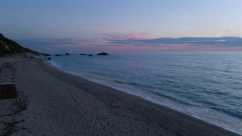 4K Aerial drone fly forward over Kathisma beach in Lefkada 스톡 동영상 336316305