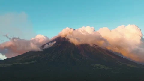 4K Aerial Drone Footage of Mayon Volcano... | Stock Video | Pond5