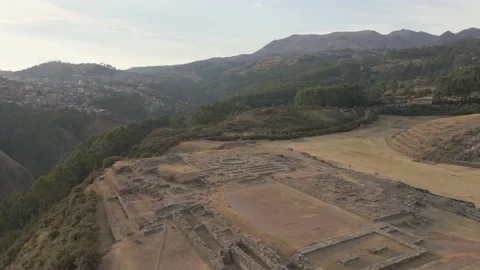 4K Aerial Drone Orbit Arc around  Incan Ruins at Sacsayhuaman, Peru Stock Footage 239835301