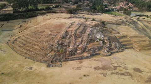 4K Aerial Drone pull back from Rodadero at Sacsayhuaman, Peru Stock Footage 239835339