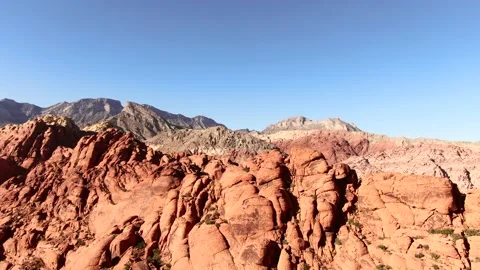 4K Aerial drone shot of a set of large red rock formations Stock Footage 150239467