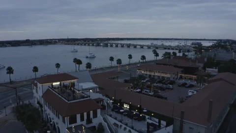 4k Aerial Drone St. Augustine Sunrise Video stock 233364488
