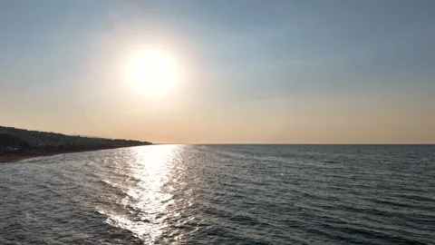 4K Aerial Drone Timelapse of Ocean Waves Crashing on Beach at Sunset Stock Footage 341528021