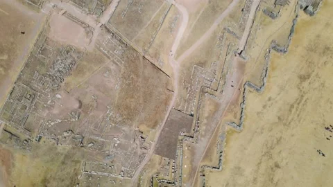 4K Aerial Drone Top Down view over Sacsayhuaman Ancient Ruins in Cusco, Peru Stock Footage 239835286