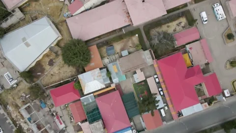 4K Aerial Drone Top Down view of residential area of Puno, Peru. Stock Footage 239835412